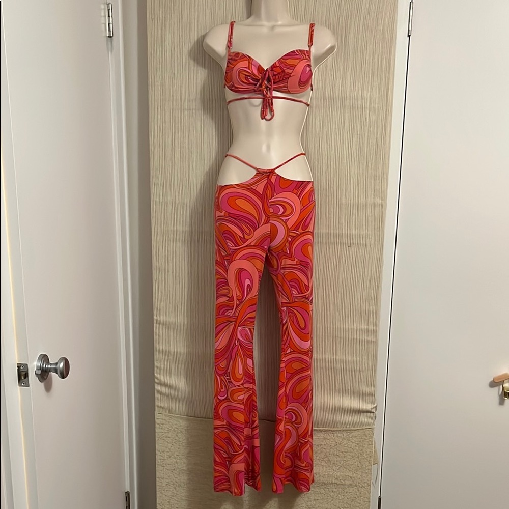 Isalis Vibrant Psychedelic Print Women's resort Set size small